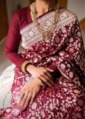 ANX 132 Soft lichi silk Organic Banarasi Wedding Saree