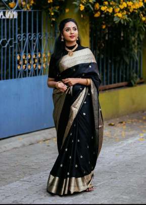 Black Color With Golden Weaving Work With Reach Pallu BERRY-1 Sarees