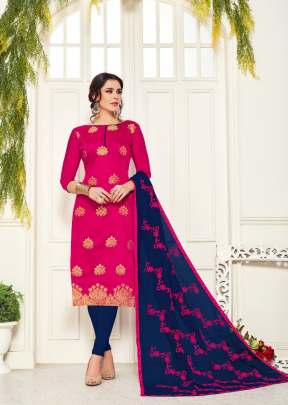 Designer Beautiful Banarasi Silk Dress Material in Pink salwar suits