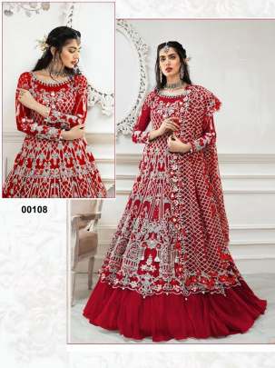 Designer Havy Embroidery Beautiful Pakistani Suit In Red salwar suits