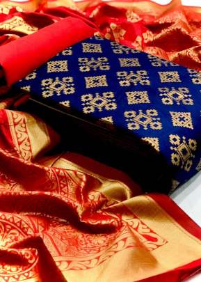 Exclusive Designer Banarasi Silk Dress Material In Blue salwar suits
