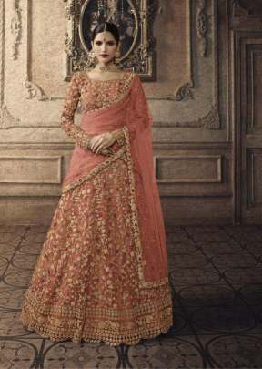 Exclusive Designer Lehnga Choli With Embroidery Work In Peach