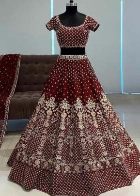 Exclusive Designer Lehnga Choli With Embroidery Work In Maroon lehenga