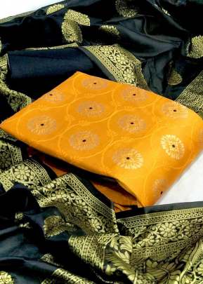 Exclusive Fancy Designer Banarasi Silk Dress Material In Yellow salwar suits