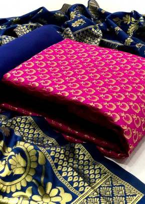 Exclusive Fancy Designer Banarasi Silk Dress Material In Pink salwar suits