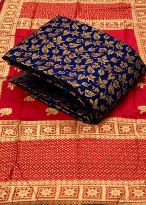 Exclusive Fancy Designer Banarasi Silk Dress Material In Blue