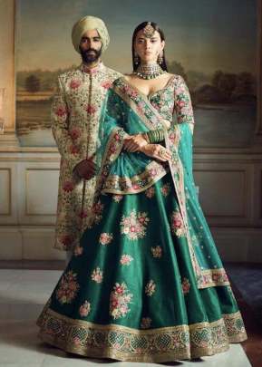 Green Ketrina Kaif Lehnga For Wedding designer lehenga