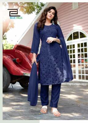 Jasmin Vol 1 Pure Georgette Dress In Navy Blue Color  salwar suits