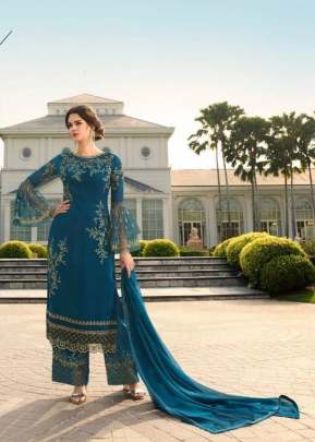 New Beautifully Design Pakistani suit With Embroidery Work In Ocean Blue Pakistani Suits