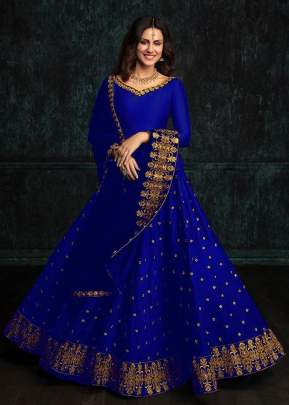 New Classic Tapeta Silk Lehnga With Embroidery Work In Blue
