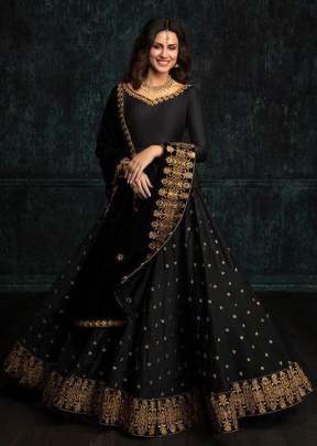 New Classic Tapeta Silk Lehnga With Embroidery Work In Black