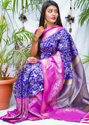 New Trendy Kanchipuram Silk Saree In Persian Blue Sarees