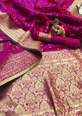 Trendy Pure Banarasi Soft Silk Saree In Pink BANDHANI SAREE