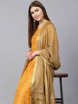 Women Yellow & Brown Suit salwar suits