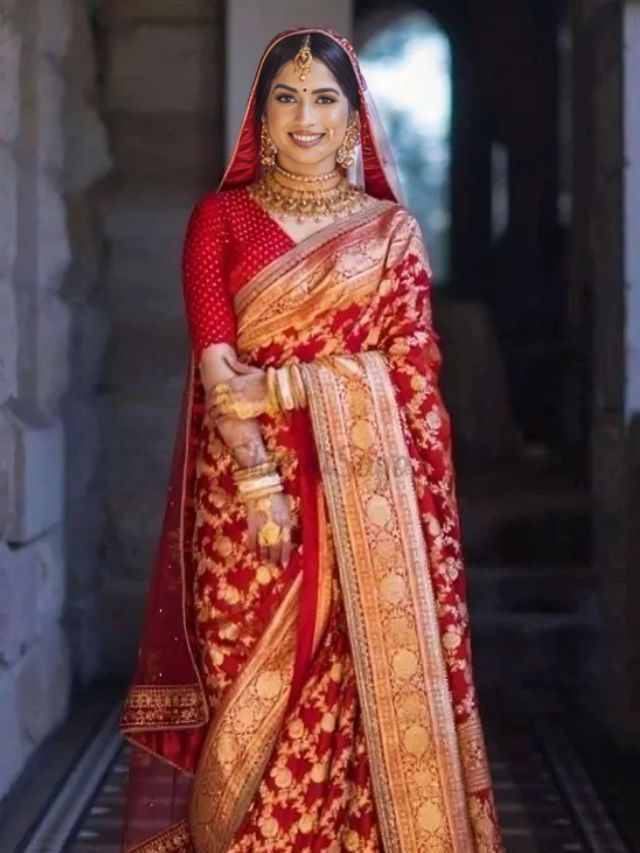 Red Banarasi saree