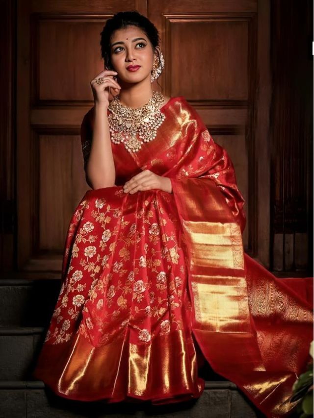 Red silk saree