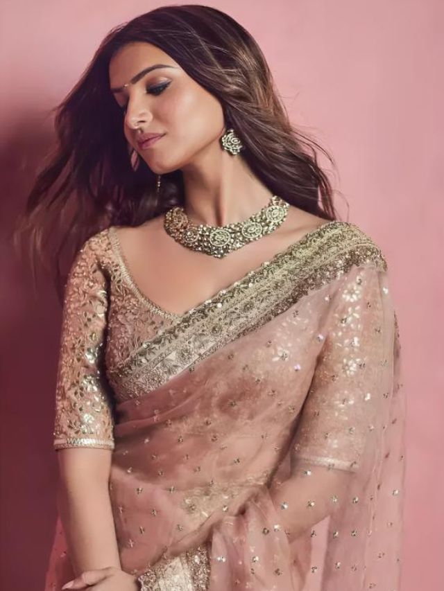 Tara Sutaria in Pastel Color Saree