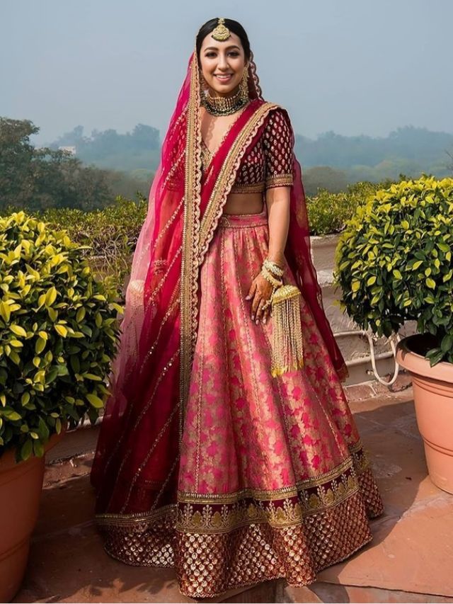 Dupatta Pleated on one Shoulder and other Side on Head