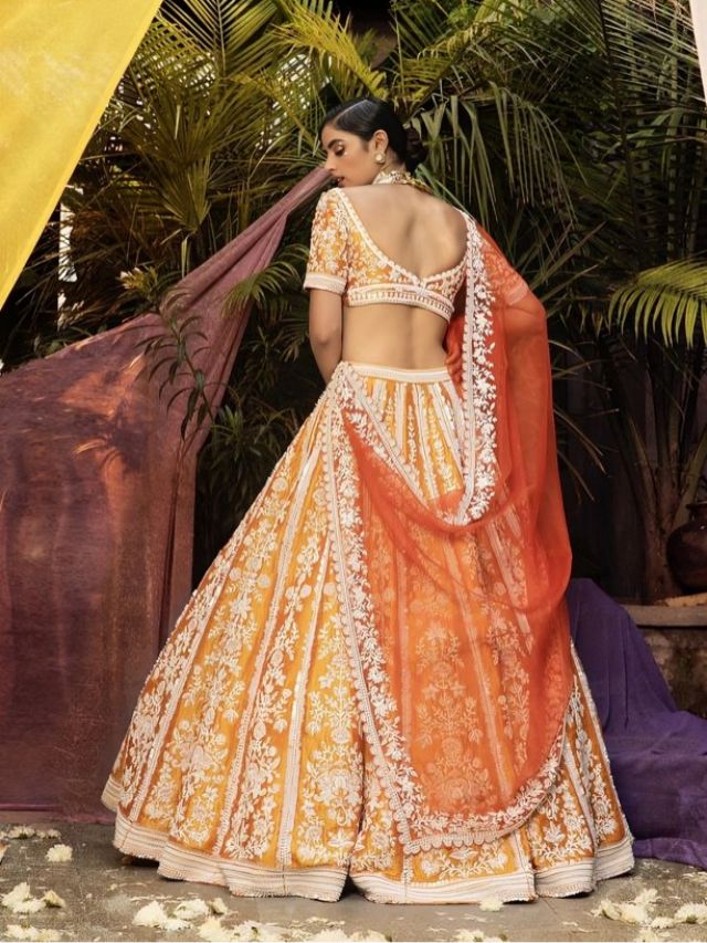 Dupatta Tucked on the Waist from Backside