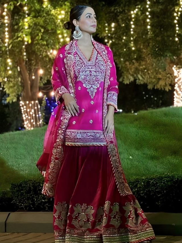 Hina Khan’s Jacket Style Dupatta Drape