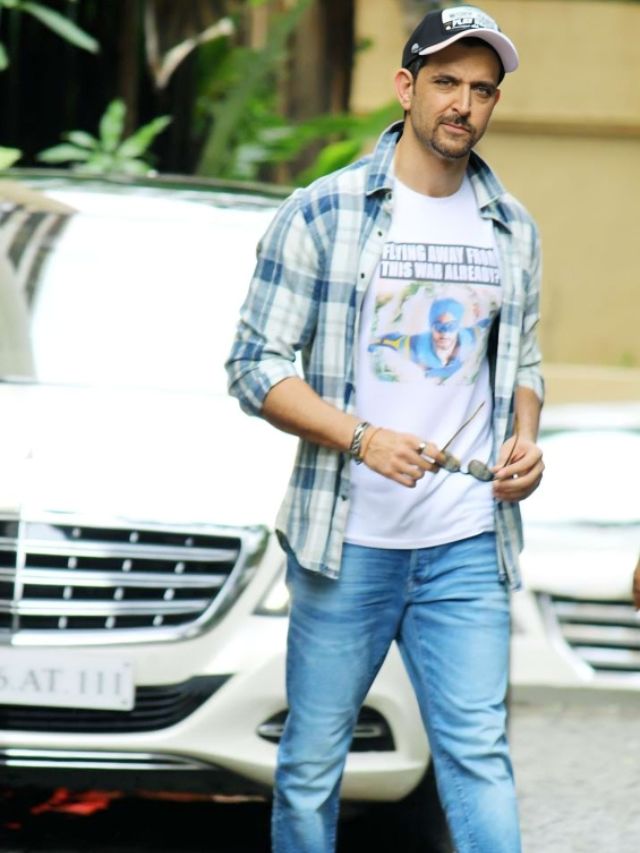 Hrithik Roshan Wearing Shirt over T-shirt