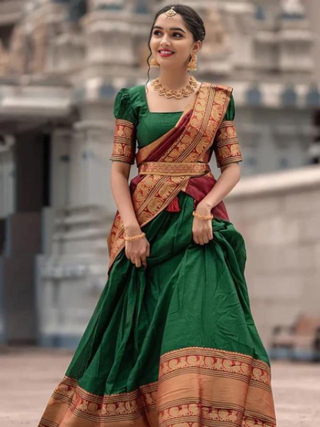 Are Pavadai Dhavani Langa Voni Half Saree And 2 Piece Saree The Same