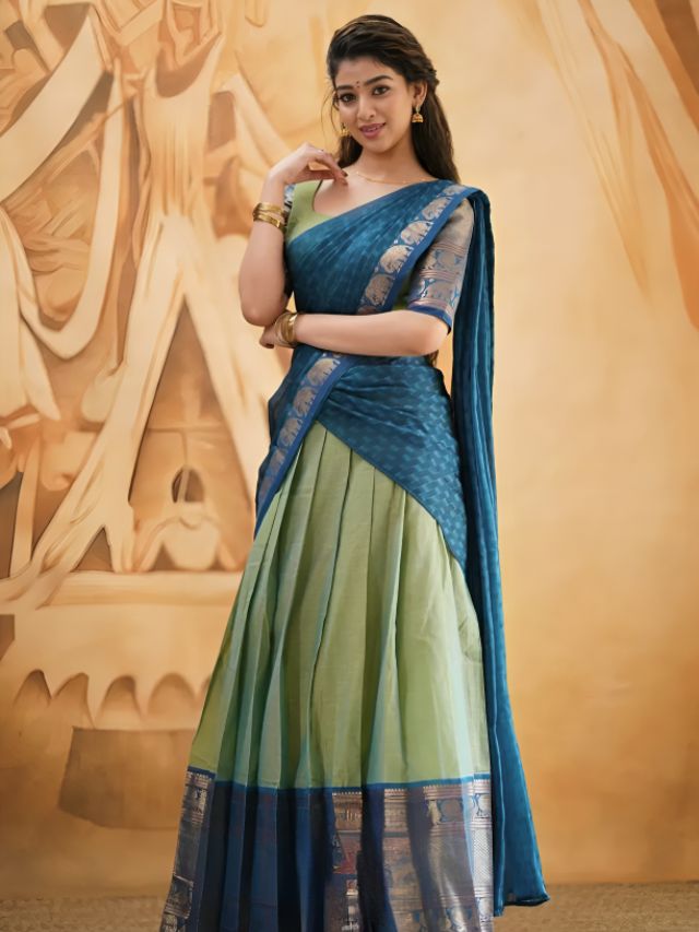 Are Pavadai Dhavani Langa Voni Half Saree And 2 Piece Saree The Same