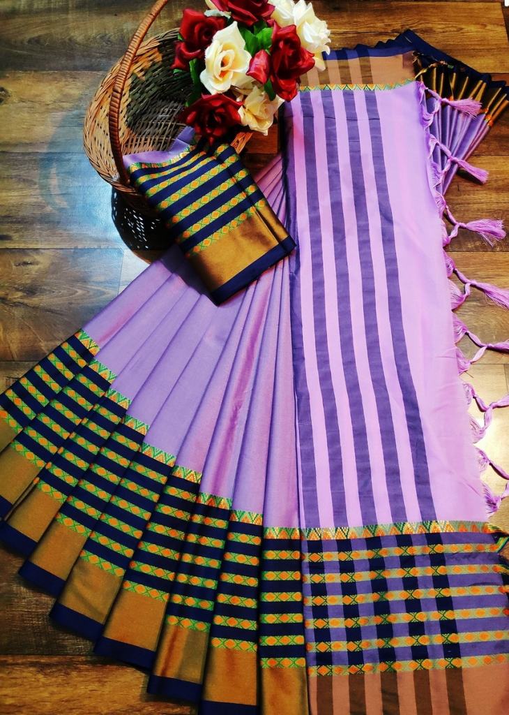 Lavender/Purple and Gold Banarasi Organza Silk Saree – ShopBollyWear.Com