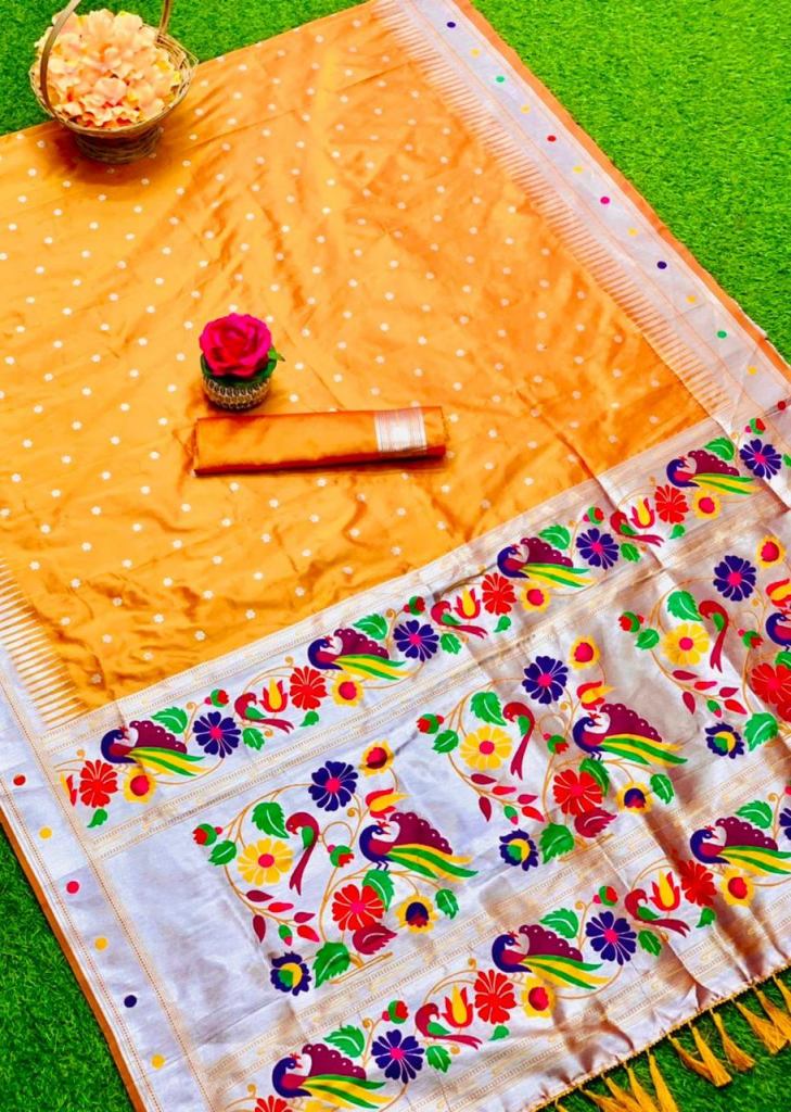 Buy Blue Banarasi Silk Festival Wear Paithani Saree Online From Wholesale  Salwar.