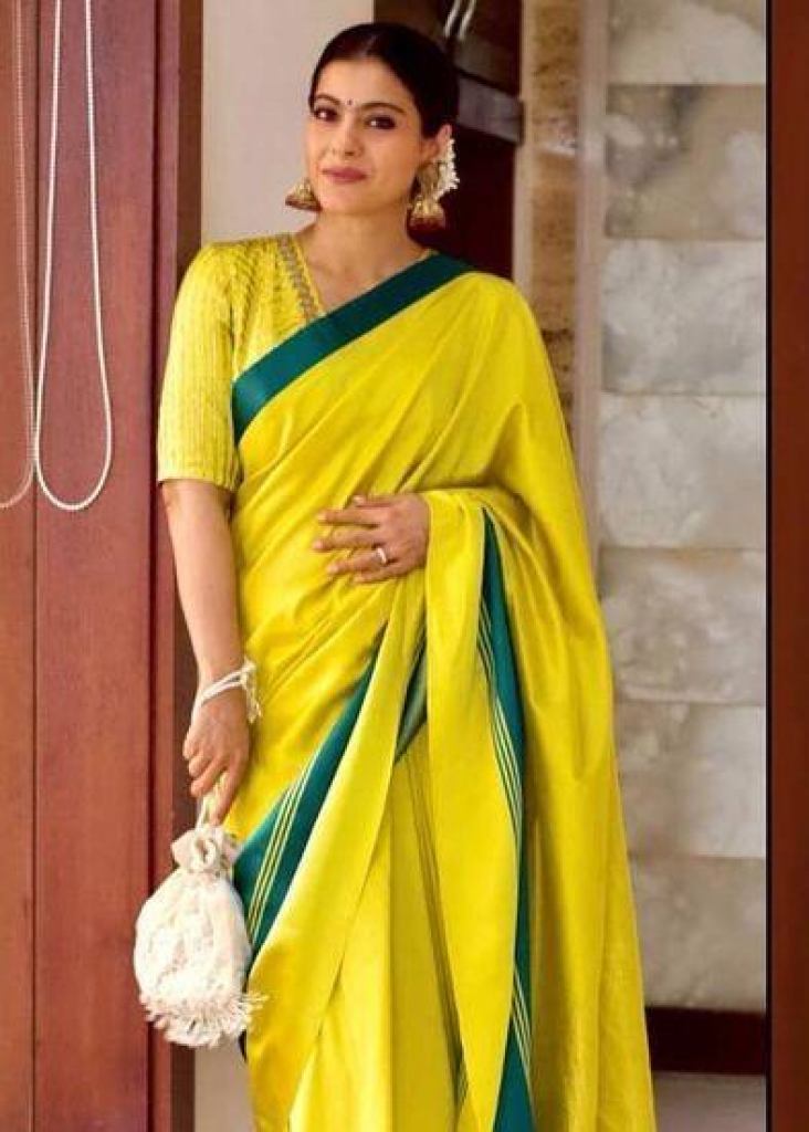 Look Like a Trendsetter with Our South Indian Yellow & Green Silk Sarees  Inspired by Famous Women – Sareeko