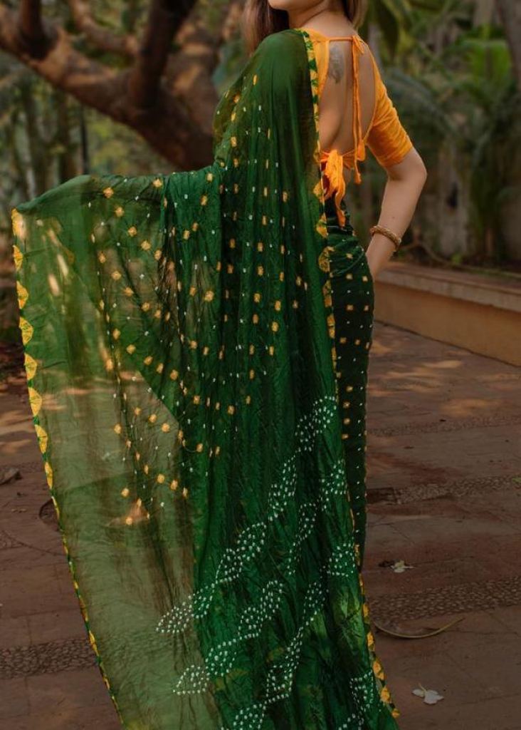 Bandhani Saree | Traditional Gujarati & Rajasthani Bandhej Sari