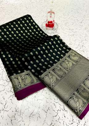 Attractive  Banarasi Silk Saree in Black