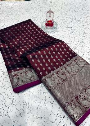 Attractive  Banarasi Silk Saree in Wine