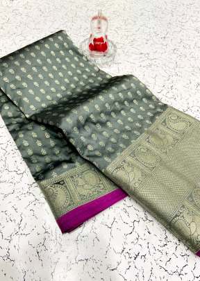 Attractive  Banarasi Silk Saree in Grey SILK SAREE