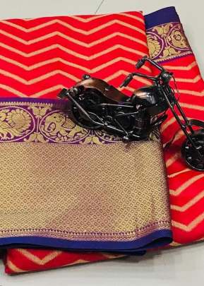 Attractive Banarasi weaving Silk Saree with Kanchipuram pattern In Red designer sarees