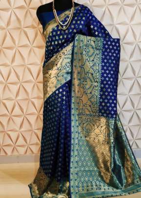 Attractive Designer Banarasi Silk Saree In Nevy Blue designer sarees