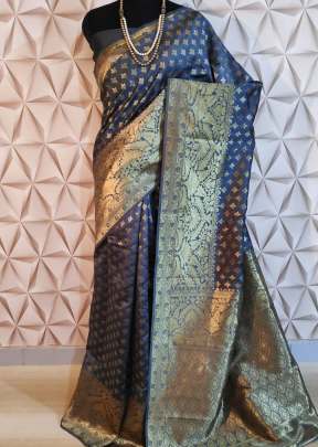 Attractive Designer Banarasi Silk Saree In Grey