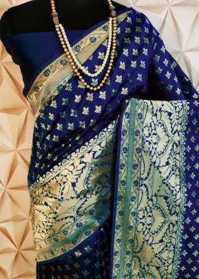 Attractive Designer Banarasi Silk Saree In Nevy Blue designer sarees