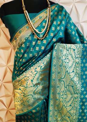 Attractive Designer Banarasi Silk Saree In Rama designer sarees