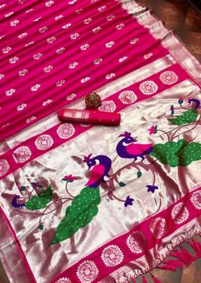 Attractive Designer Pure Silk Saree In Pink Kanchipuram Silk Saree