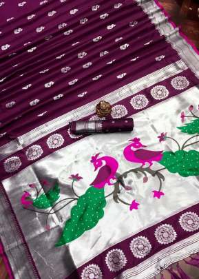 Attractive Designer Pure Silk Saree In Wine