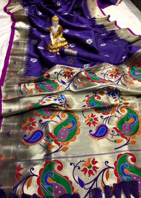 Attractive Designer Pure silk Saree In Purple designer sarees