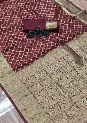 Attractive Designer Soft Banarasi Silk Saree With Weaving Gold Zari In Brown designer sarees