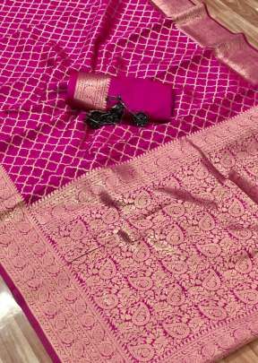 Attractive Designer Soft Banarasi Silk Saree With Weaving Gold Zari In Pink designer sarees