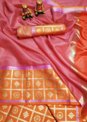 Attractive Designer Super Soft Kota-Doriya Cotton Saree In Peach cotton sarees