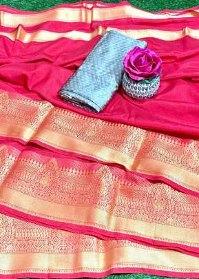 Attractive Fancy Vichitra Silk Saree In Gajaree SILK SAREE