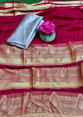 Attractive Fancy Vichitra Silk Saree In Maroon