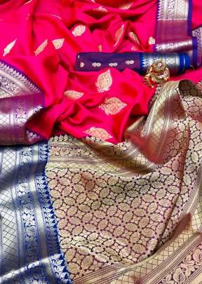 Attractive Soft Silk Saree With Weaving Work in Royal Pink