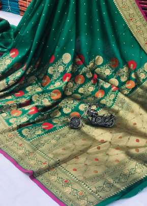 Awesome Fancy Soft Silk Saree In Green designer sarees