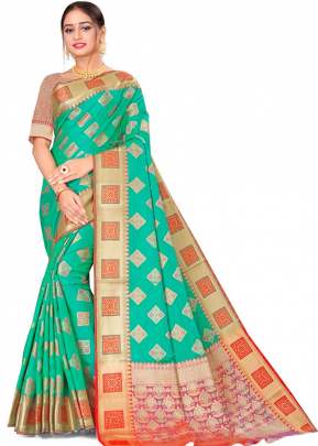 Beautiful Cotton Silk Saree In Light Green